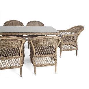 Обеденная группа 4SIS Амароне на 6 персоны, цвет соломенный, садовая мебель