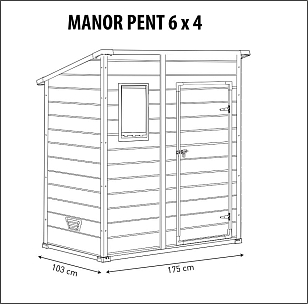 Пластиковый сарай Keter Manor Pent 6x4 для сада и загородного дома Пластиковый сарай Keter Manor Pent 6x4, уличное оборудование