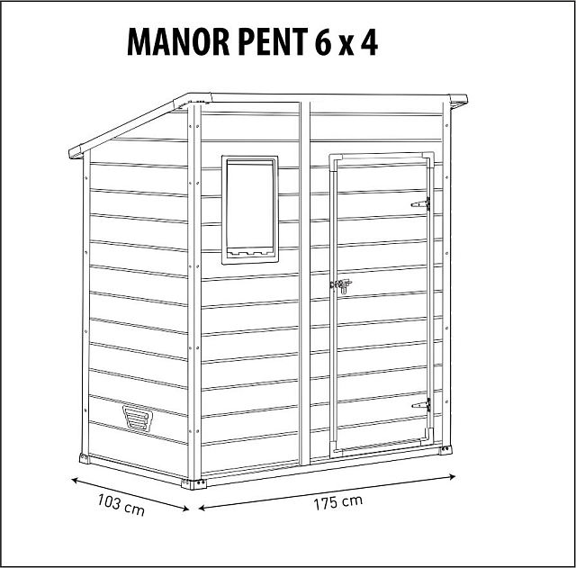 Пластиковый сарай Keter Manor Pent 6x4 