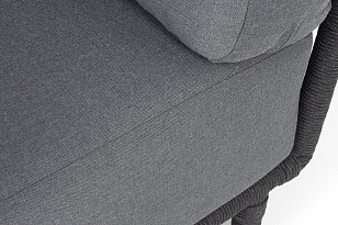 Диван модульный 4SIS Верона, каркас темно-серый муар, роуп темно-серый, ткань темно-серая, садовая мебель