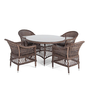 Обеденная группа 4SIS Дольче, цвет коричневый, садовая мебель