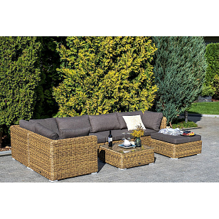 Модуль угловой 4SIS Лунго (гиацинт) Цвет: соломенный, садовая мебель