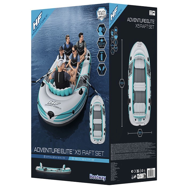 Лодка 5-местная Bestway Elite X5 Raft 364 х 166 для серфинга