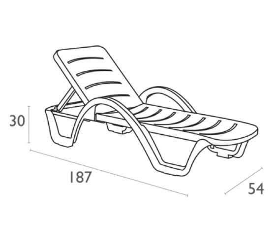 Шезлонг-лежак Siesta Contract Havana Цвет: зеленый 