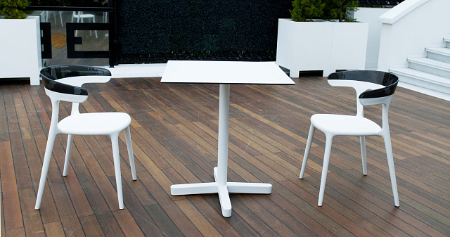 Кресло пластиковое Papatya Luna Цвет: белый, черный 