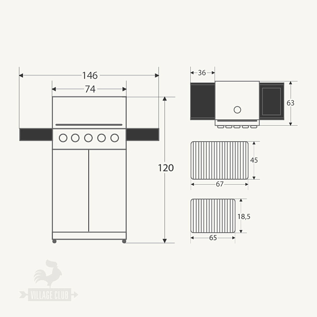 Гриль газовый Napoleon LE3 (нерж. сталь)