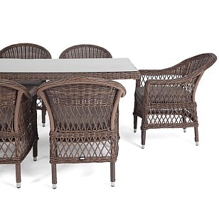 Обеденная группа 4SIS Амароне на 6 персоны, цвет коричневый, садовая мебель