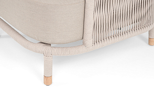 Кресло 4SIS Верона, каркас белый муар, роуп бежевый, ткань бежевая, садовая мебель