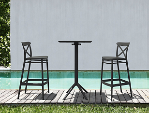 Стол барный Siesta Contract Sky 60 Цвет: черный, садовая мебель