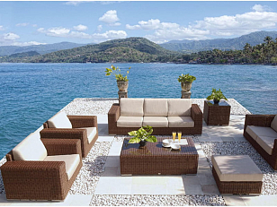 Диван с подушками Skyline Design CUATRO 2003 MOCCA, садовая мебель