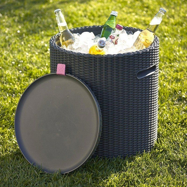 Столик-холодильник Keter Cool stool антрацит 