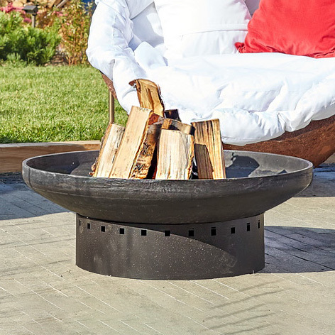 Чугунная чаша на круглом металлическом основании Concretika Iron D 80 