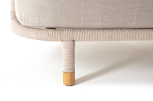 Диван 4SIS Верона 3-местный из роупа, каркас белый муар, роуп бежевый, ткань бежевая 15052, садовая мебель