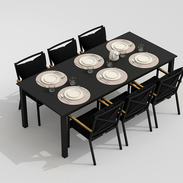 Обеденная группа Ideal Patio Dolla Festa Plus 220 Цвет: карбон, чёрный 