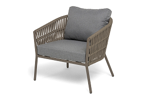 Лаунж зона 4SIS Копенгаген 5-местная, цвет светло-серый, каркас под дерево, садовая мебель