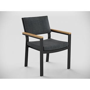 Обеденная зона Gardenini Premium Bella 280 Карбон / Темно-серый со стульями Premium Bella, садовая мебель