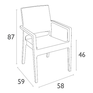 Кресло Siesta Contract Ibiza Цвет: коричневый для дачи Кресло Siesta Contract Ibiza Цвет: коричневый, садовая мебель