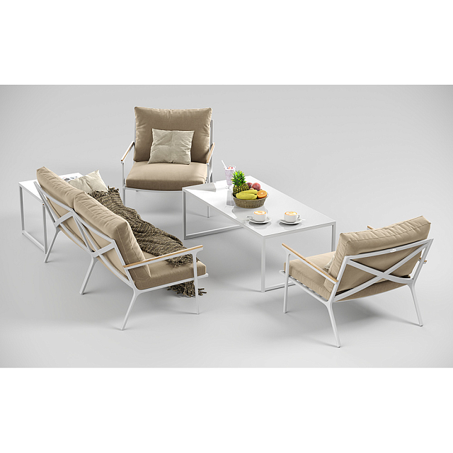 Лаунж зона Gardenini Calma Белый / Бежевый 