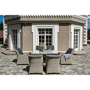 Обеденная группа 4SIS Неаполь, цвет бежевый для дачи Обеденная группа 4SIS Неаполь, цвет бежевый, садовая мебель