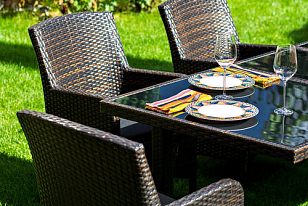 Обеденная группа Joygarden Mykonos темно-коричневый, садовая мебель