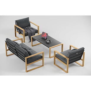 Лаунж зона Gardenini Premium Elegante Carbon Anthracite, садовая мебель