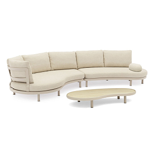 Лаунж зона (диван и овальный столик) Brafritid Gotland бежевый, алюминий, садовая мебель