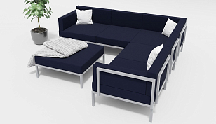 Лаунж зона Gardenini Serenita Dark Blue, садовая мебель