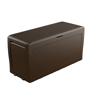 Ящик для хранения с крышкой Keter Samoa Rattan 270 л коричневый для дачи Ящик для хранения с крышкой Keter Samoa Rattan 270 л коричневый, садовая мебель
