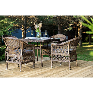 Обеденная группа 4SIS Сицилия, цвет коричневый, садовая мебель