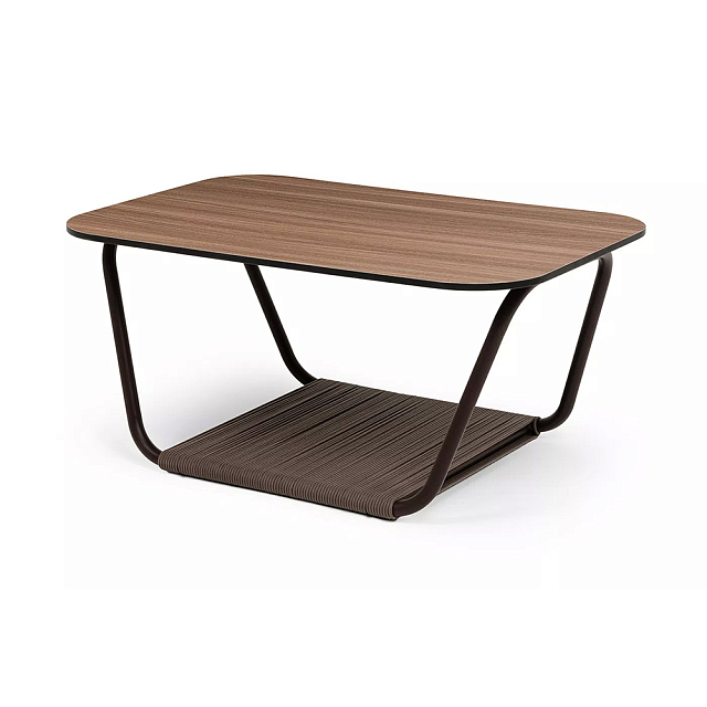 Стол журнальный 4SIS Гранада 90 х 60, каркас коричневый, роуп коричневый, столешница дуб 