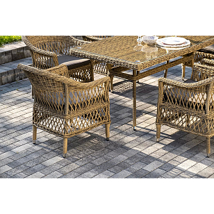 Обеденная группа 4SIS Амароне на 6 персоны, цвет соломенный, садовая мебель