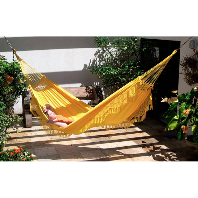 Гамак двухместный Lite Forro желтый