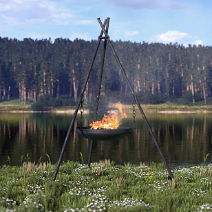 Чугунная чаша на треноге Concretika Iron X100, уличное оборудование