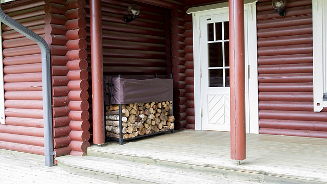 Дровница металлическая с чехлом 