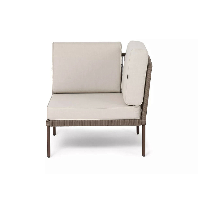 Модуль угловой 4SIS Канны, каркас коричневый (RAL8016) муар, роуп коричневый, ткань бежевая 035 