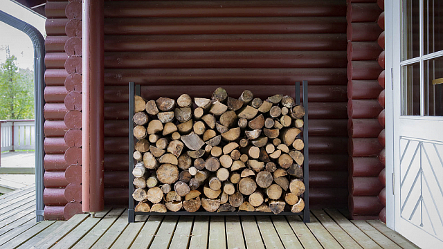 Дровница металлическая с чехлом 