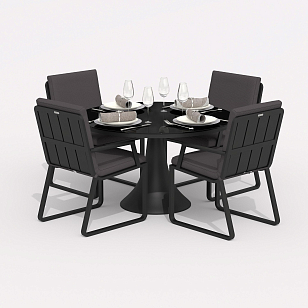 Обеденная группа Ideal Patio Diva Alba 110 Цвет: карбон, антрацит, садовая мебель