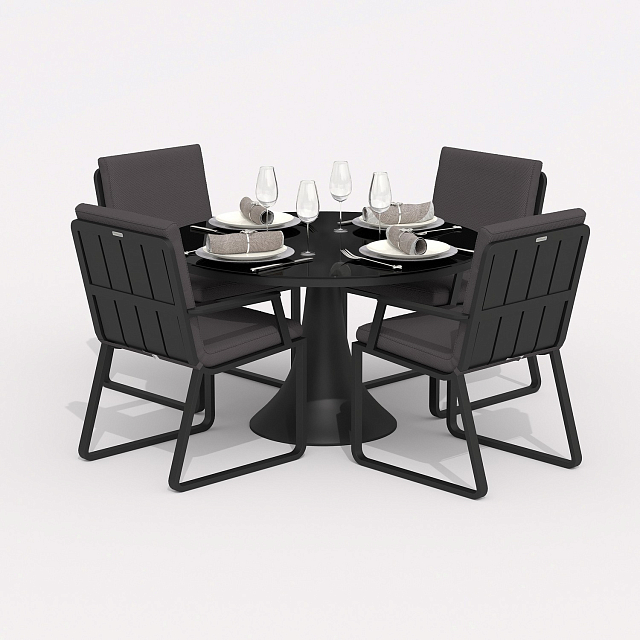 Обеденная группа Ideal Patio Diva Alba 110 Цвет: карбон, антрацит 
