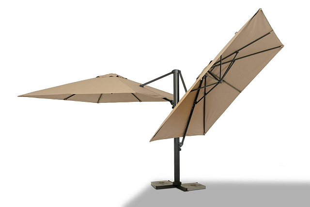 Зонт 4SIS Фабриано 3 х 3 м, двухкупольный, тент бежевый 