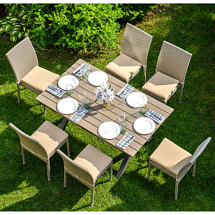 Обеденная группа Joygarden Rome бежевый на 6 персон, садовая мебель