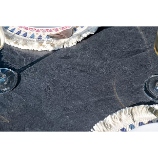 Обеденная группа 4SIS Каффе Дабл, каркас темно-серый, роуп серый, столешница серый гранит, садовая мебель