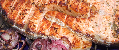 Семга на гриле