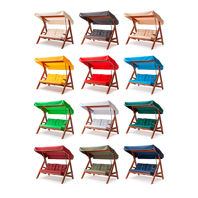 Качели двухместные Lite Paris с серыми подушками 