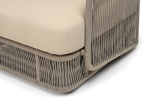 Кресло 4SIS Альбано, светло-серый муар, роуп серый меланж, ткань Mossle светло-бежевая, садовая мебель