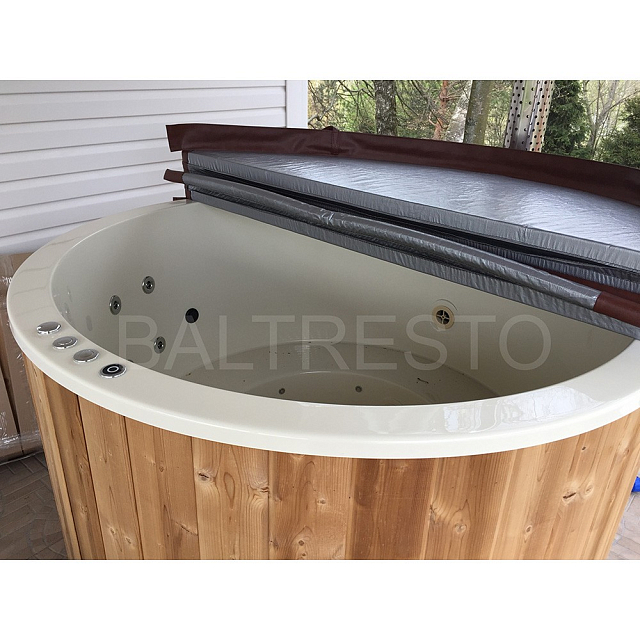 Купель с печкой Baltresto Round Ø1.8 м белая 