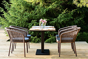 Обеденная группа 4SIS Каффе Дабл, цвет "дуб", садовая мебель