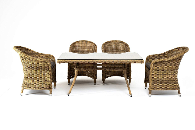 Обеденная группа 4SIS Латте-140 R, цвет соломенный 