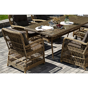 Обеденная группа 4SIS Цесена Цвет: соломенный для дачи Обеденная группа 4SIS Цесена Цвет: соломенный, садовая мебель