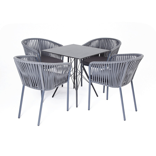 Обеденная группа 4SIS Конте-В с квадратным столом, цвет серый гранит 