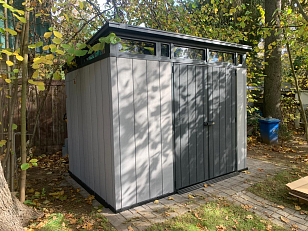 Пластиковый сарай Keter Artisan 9x7 для сада и загородного дома Пластиковый сарай Keter Artisan 9x7, уличное оборудование